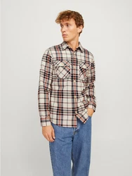 Jack & Jones Langarmhemd JJEDARREN rostbraun/mokka/schwarz
