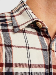 Jack & Jones Langarmhemd JJEDARREN rostbraun/mokka/schwarz