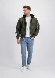 Alpha Industries Herren Blouson MA-1 Zip Hood Dunkelgrün/Khaki
