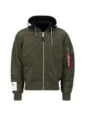 Alpha Industries Herren Blouson MA-1 Zip Hood Dunkelgrün/Khaki