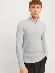 Jack & Jones Strickpullover JJEPERFECT Grau/Hellgrau