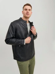 Jack & Jones Bikerjacke JJEROCKY CLEAN JACKET NOOS PLS Schwarz