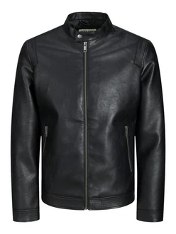 Jack & Jones Bikerjacke JJEROCKY CLEAN JACKET NOOS PLS Schwarz