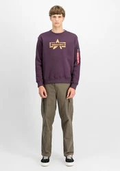 Alpha Industries Logo Edge Crewneck Pullover Lila/Dunkelblau/Rot