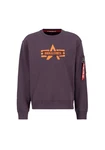 Alpha Industries Logo Edge Crewneck Pullover Lila/Dunkelblau/Rot