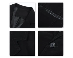Allthemen Sakko Jackett Slim Fit Blazer Herren Schwarz/Dunkelblau/Hellblau