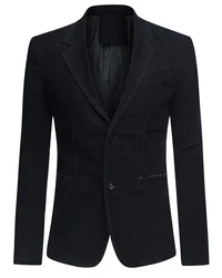 Allthemen Sakko Jackett Slim Fit Blazer Herren Schwarz/Dunkelblau/Hellblau