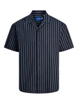 Jack & Jones Kurzarmhemd Easter Palma nachtblau/offwhite
