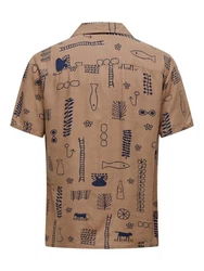 ONLY & SONS Kurzarmhemd ALVIN dunkelbeige/navy