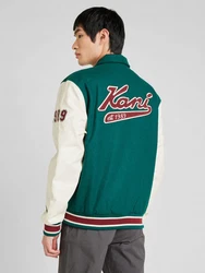 Karl Kani Jacke Collegejacke (1-St) kitt/chamois/smaragd/burgunder