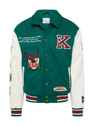 Karl Kani Jacke Collegejacke (1-St) kitt/chamois/smaragd/burgunder