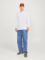 Jack & Jones Langarmshirt JJEUrban Edge Grau/Weiß