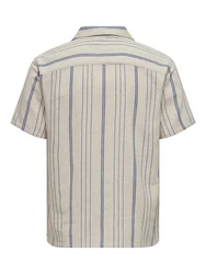 ONLY & SONS Kurzarmhemd ONSTREV navy/wollwei