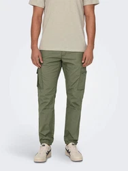 ONLY & SONS Cargohose CAM Dunkelgrün/Khaki/Grün