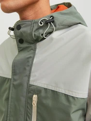JACK & JONES Funktionsjacke Hike (1-St) hellgrau/grn/schwarz