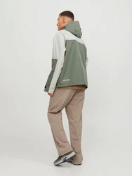 JACK & JONES Funktionsjacke Hike (1-St) hellgrau/grn/schwarz