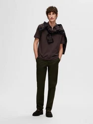 SELECTED HOMME T-Shirt Fave Dunkelbraun/Grau/Dunkelgrün/Khaki/Braun