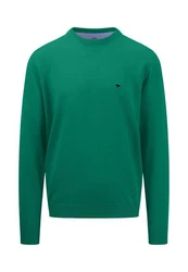 FYNCH-HATTON Strickpullover O-Neck Grün/Türkis/Dunkelgrün/Neonfarben
