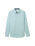 TOM TAILOR Hemd Langarmhemd STRETCH POPLIN Hellblau/Grün/Türkis/Blau TOM TAILOR Hemd Langarmhemd STRETCH POPLIN Hellblau/Grün/Türkis/Blau