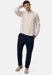 Indicode Leinenhose Cunningham Dunkelblau