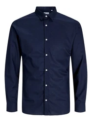 Jack & Jones Langarmhemd JJJOE STRUCTURE SHIRT LS Dunkelblau