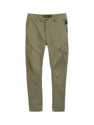 TOM TAILOR Denim Cargohose Regular Tapered Khaki/Dunkelgrün