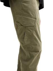 TOM TAILOR Denim Cargohose Regular Tapered Khaki/Dunkelgrün