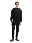 TOM TAILOR Denim Cargohose Regular Tapered Schwarz/Dunkelrot/Bordeaux
