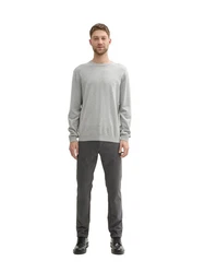 TOM TAILOR Chinohose JERSEY SLIM CHINO Travis Grau/Hellgrau