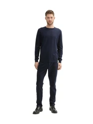 TOM TAILOR Chinohose JERSEY SLIM CHINO Travis Dunkelblau/Blau/Hellblau
