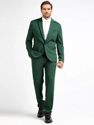 Allthemen Anzug Herrenanzug Slim Fit Hochzeitanzug für Männer Grün/Dunkelgrün