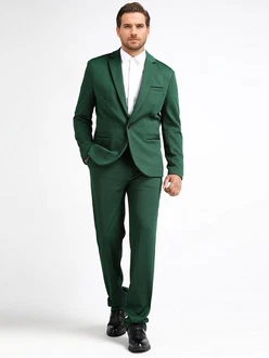 Allthemen Anzug Herrenanzug Slim Fit Hochzeitanzug für Männer Grün/Dunkelgrün