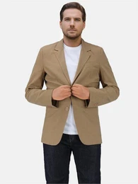 Sakko Herren Baumwolle Jackett Sportlich Slim Fit Freizeit Blazer