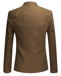 Allthemen Sakko Jackett Slim Fit Blazer Herren Khaki/Braun