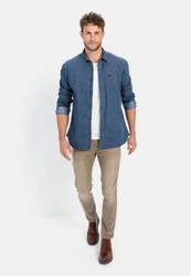 camel active Langarmhemd Jeanshemd Blau/Dunkelblau/Hellblau