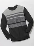 Sieh an! Strickpullover Dunkelgrau/Grau/Schwarz