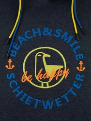 Schietwetter Kapuzenpullover Herren Hoodie Fernrohr Kalle Dunkelblau/Blau