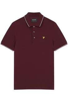 Lyle & Scott Poloshirt Tipped Dunkelrot/Bordeaux