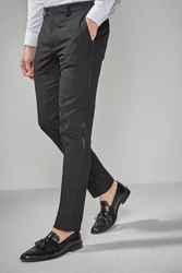 Next Smokinghose mit kontrastierendem GalonSkinny Fit Dunkelgrau/Grau
