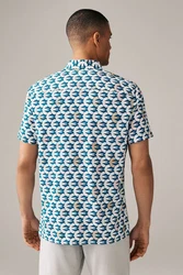 Next Kurzarmhemd Scion Blau/Grün/Mischfarben/Gelb