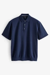 Next Polokragenpullover Regular Fit Polohemden Dunkelblau