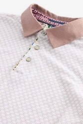 Next Polohemd mit elegantem Kragen Weiß/Creme/Rosa