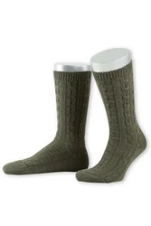 Lusana Trachtensocken L5697 anthrazit/bordeaux/jgeroliv (L5697)