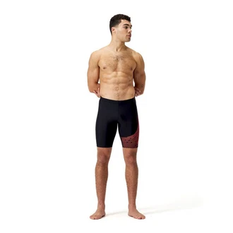 Speedo Badehose Medley Logo Rot/Braun/Dunkelblau