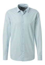 H.I.S Langarmhemd Regular Fit mit Haifischkragen Blau/Hellblau