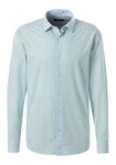 H.I.S Langarmhemd Regular Fit mit Haifischkragen Blau/Hellblau