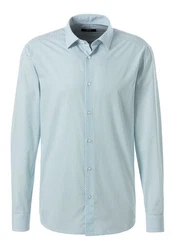 H.I.S Langarmhemd Regular Fit mit Haifischkragen Blau/Hellblau