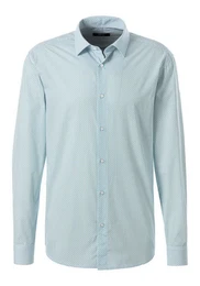 Langarmhemd Regular fit mit Haifischkragen und allover Print aus reiner Baumwolle