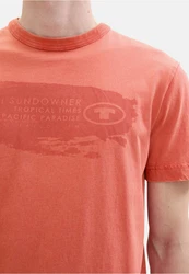 TOM TAILOR T-Shirt Print-Shirt Rot/Orange/Rosa