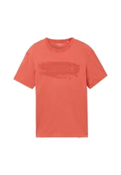TOM TAILOR T-Shirt Print-Shirt Rot/Orange/Rosa